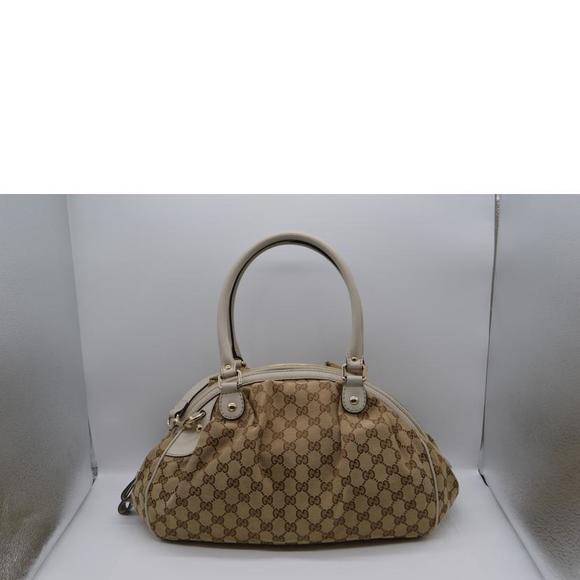 Gucci 2Way Tan Sookie GG Canvas Handbag Leather - Picture 1 of 11
